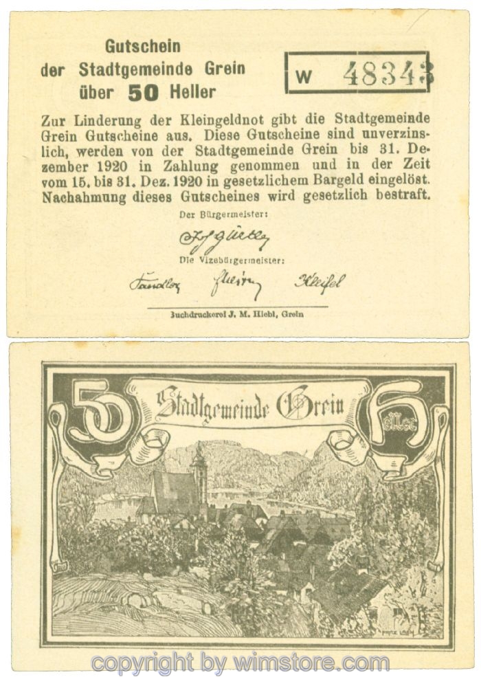 Grein, J00276Iba, 50 Heller, Buchstabe w; 1-