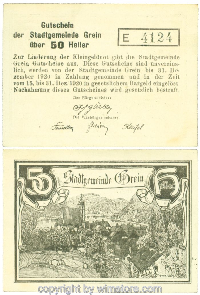 Grein, J00276Ibb, 50 Heller, Buchstabe E; 1