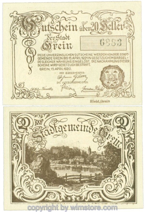 Grein, J00276IIb, 20 Heller; 1