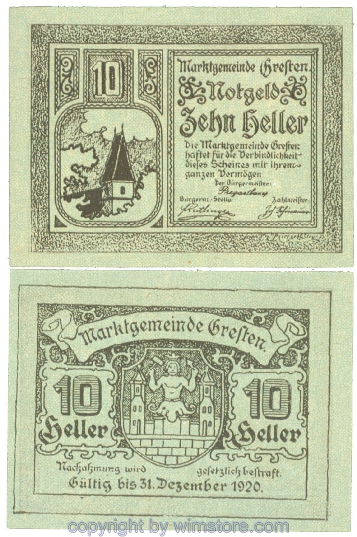Gresten, J00278Ic, 10 Heller; 1