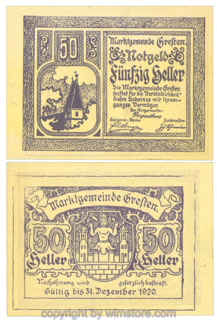 Gresten, J00278Ic, 50 Heller; 1