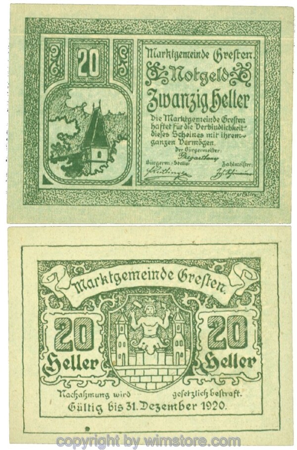 Gresten, J00278IdF, 20 Heller; 1