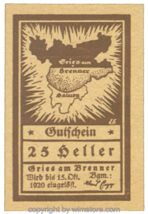 Gries am Brenner, J00287Ia, 25 Heller; 1