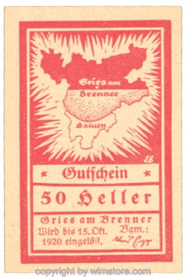 Gries am Brenner, J00287Ia, 50 Heller; 1