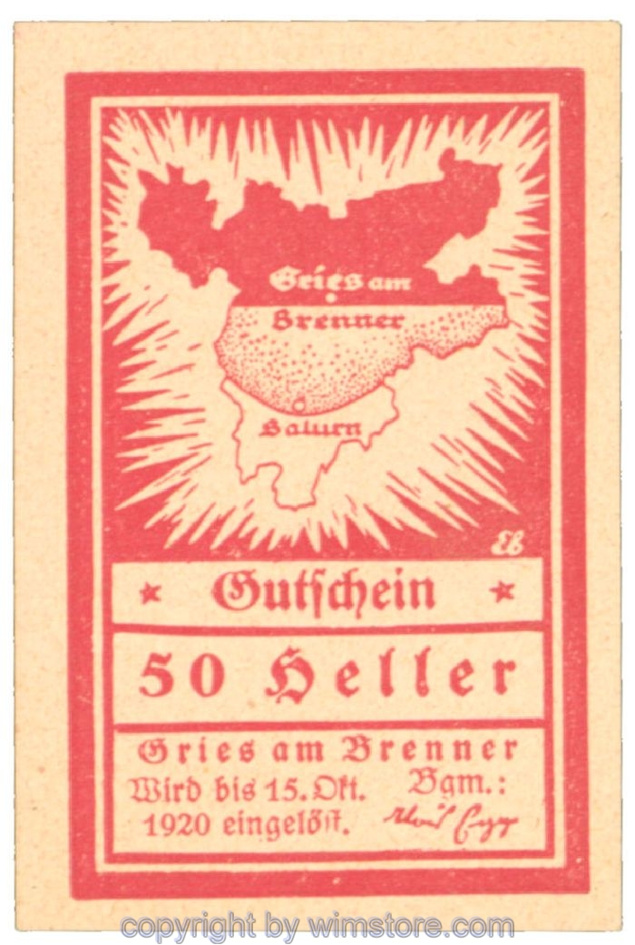 Gries am Brenner, J00287Ia, 50 Heller; 1