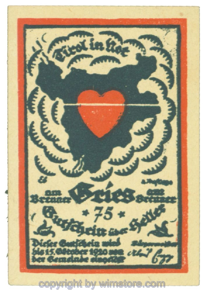 Gries am Brenner, J00287IIa, 75 Heller; 1