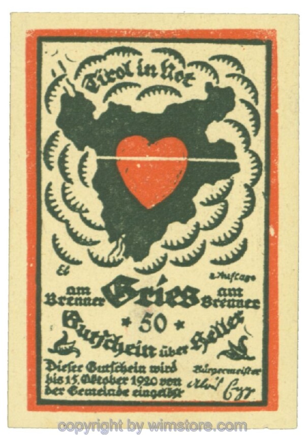 Gries am Brenner, J00287IIb, 50 Heller; 1