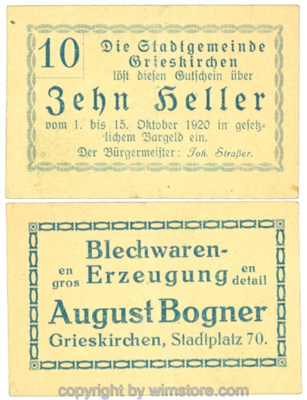Grieskirchen, J00288II01, 10 Heller; 2