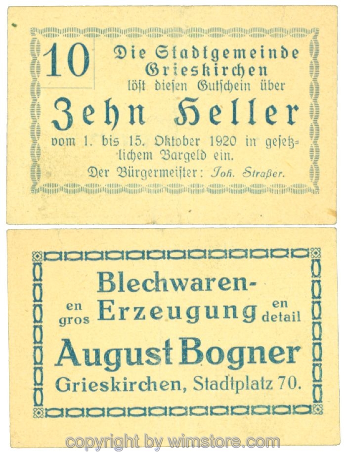 Grieskirchen, J00288II01, 10 Heller; 2