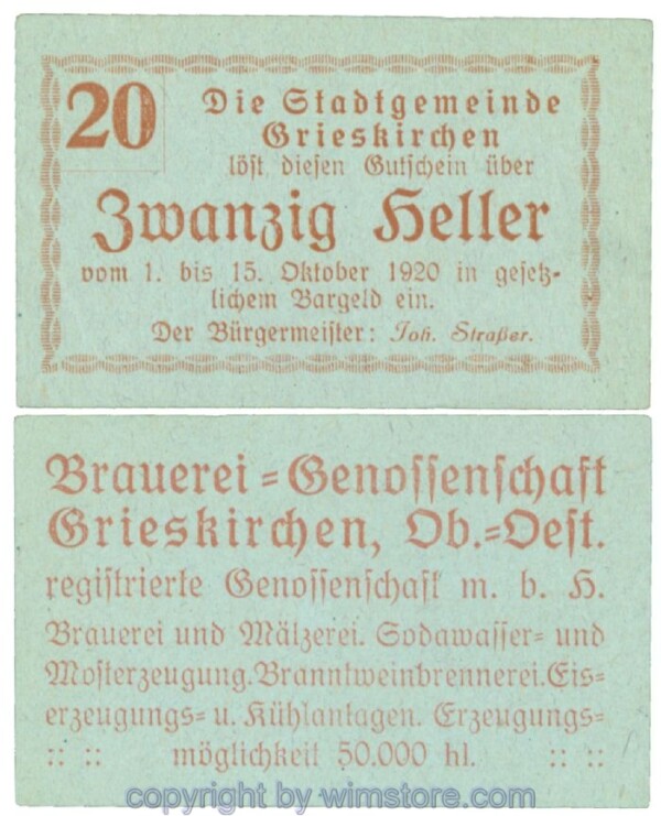 Grieskirchen, J00288II02, 20 Heller; 1-