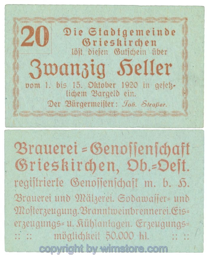 Grieskirchen, J00288II02, 20 Heller; 1-