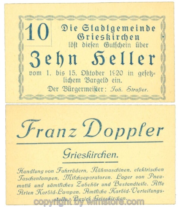 Grieskirchen, J00288II03, 10 Heller; 1