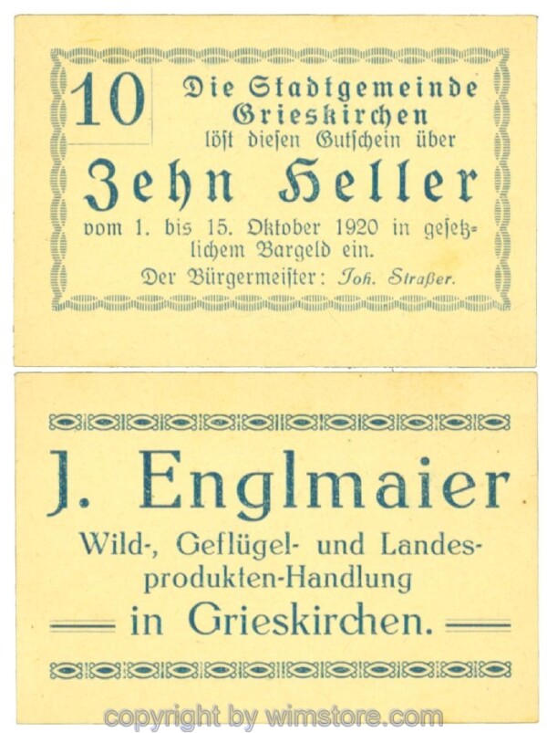 Grieskirchen, J00288II05, 10 Heller; 1-