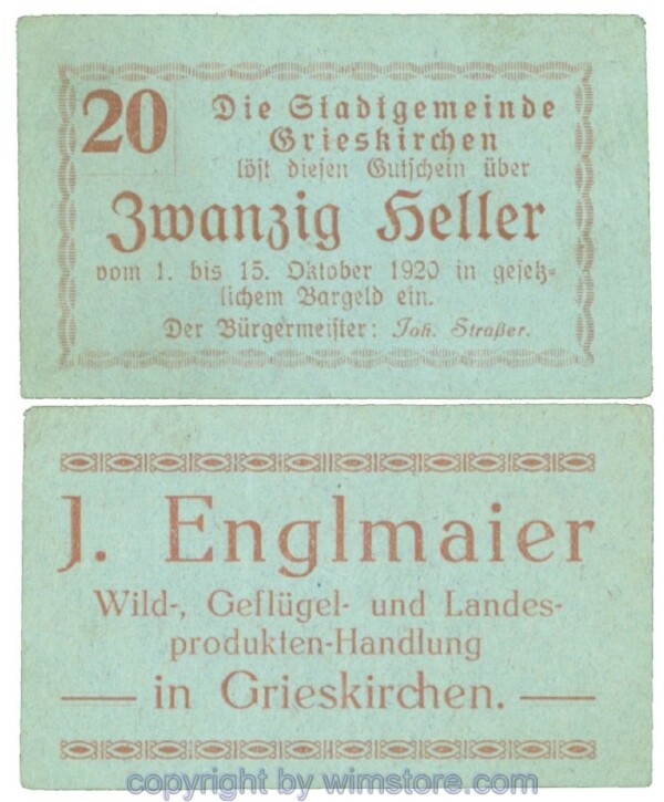 Grieskirchen, J00288II05, 20 Heller; 2