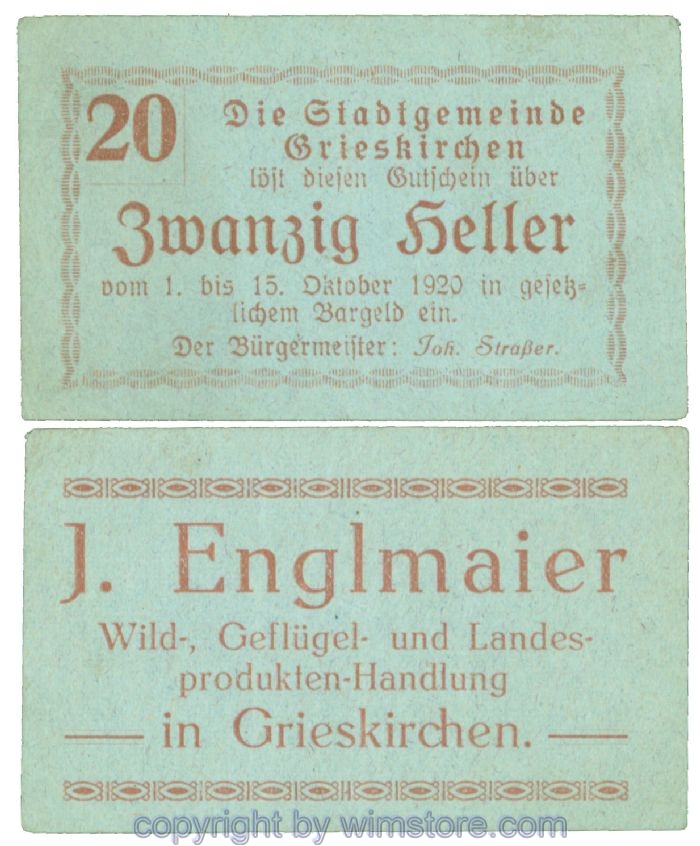 Grieskirchen, J00288II05, 20 Heller; 2