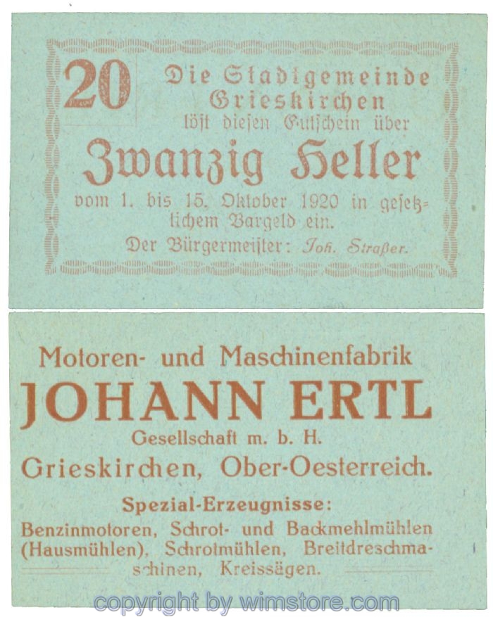 Grieskirchen, J00288II06, 20 Heller; 1