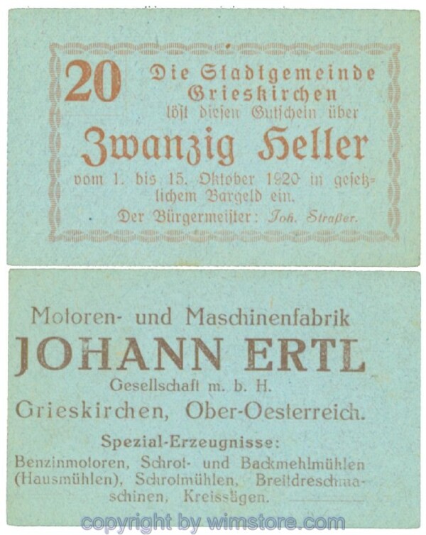 Grieskirchen, J00288II06, 20 Heller; 1