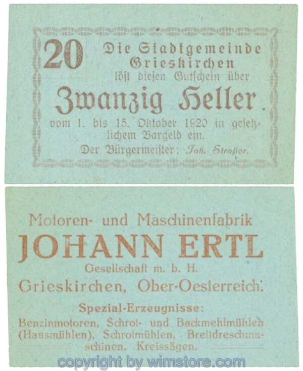 Grieskirchen, J00288II06, 20 Heller; 1-