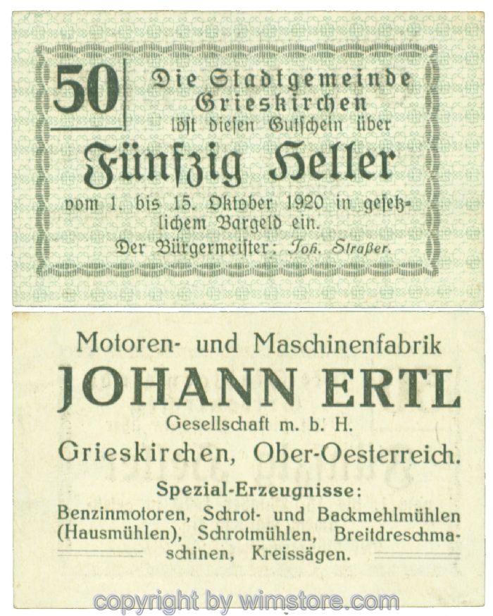 Grieskirchen, J00288II06, 50 Heller; 1-