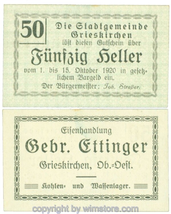 Grieskirchen, J00288II07, 50 Heller; 1