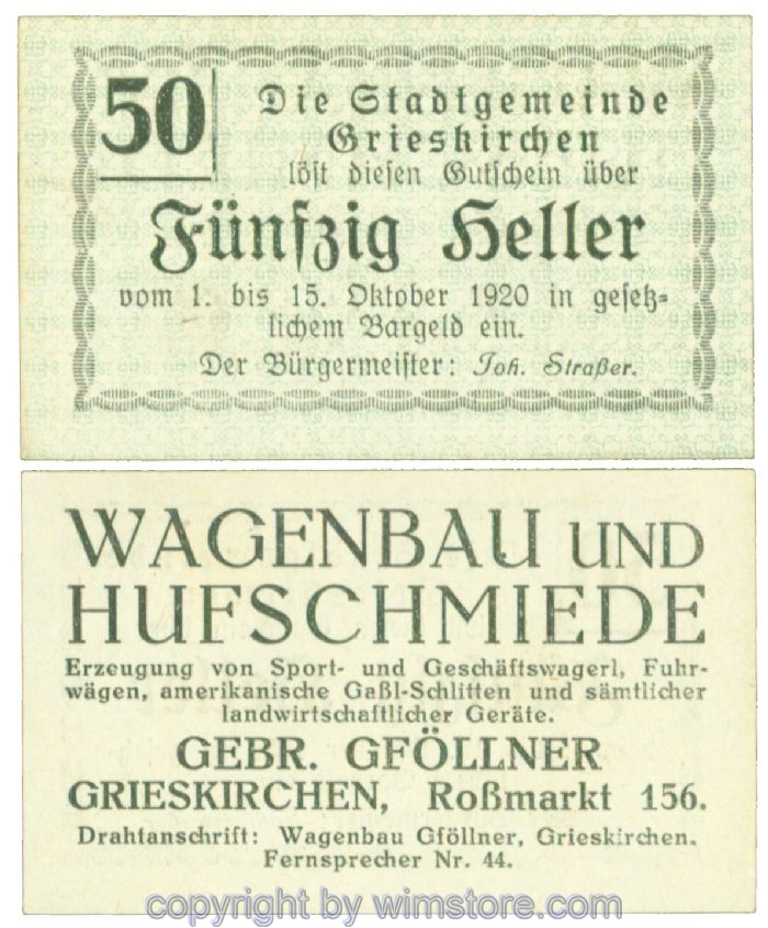 Grieskirchen, J00288II09, 50 Heller; 1
