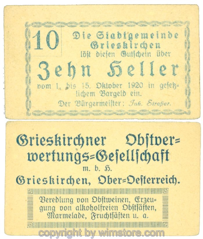 Grieskirchen, J00288II10, 10 Heller; 1-