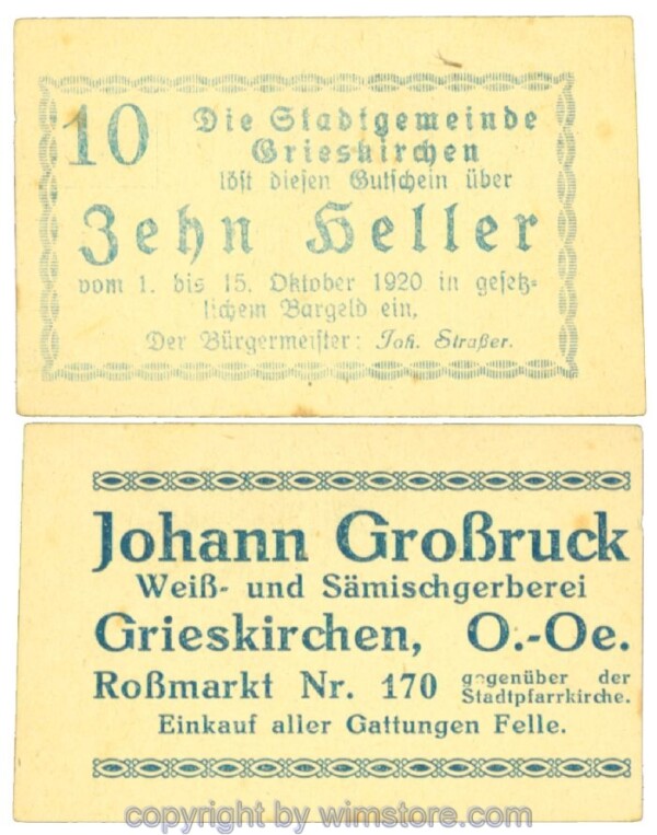 Grieskirchen, J00288II11, 10 Heller; 1-
