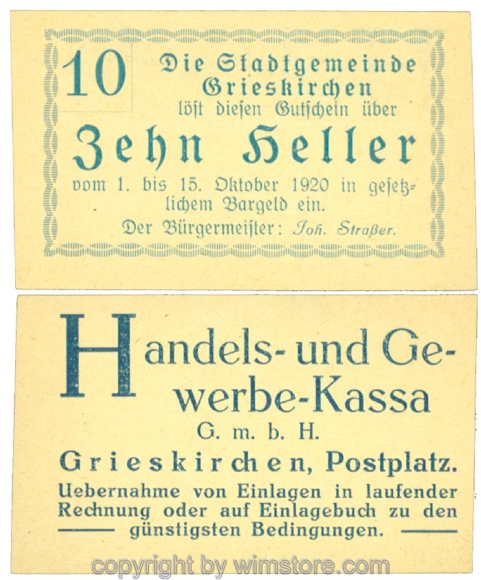 Grieskirchen, J00288II12, 10 Heller; 1
