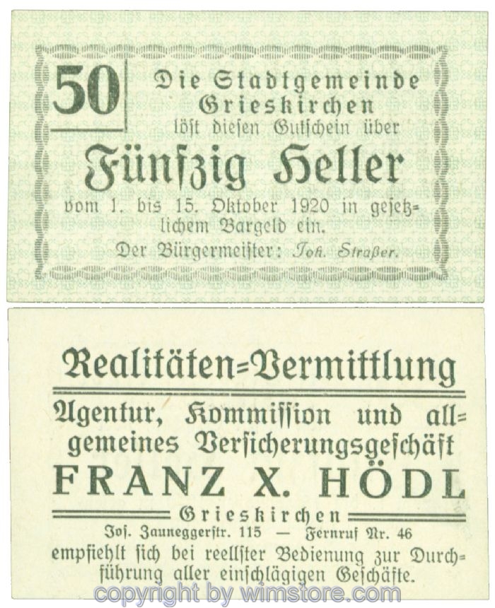 Grieskirchen, J00288II13, 50 Heller; 1