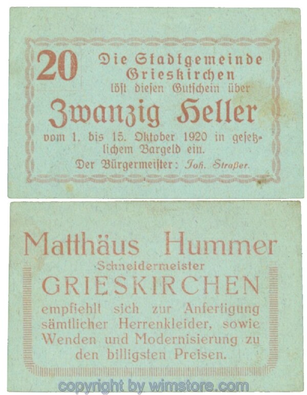 Grieskirchen, J00288II17, 20 Heller; 1-