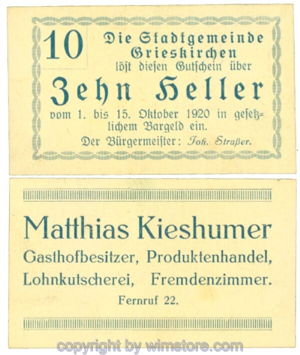 Grieskirchen, J00288II18, 10 Heller; 1