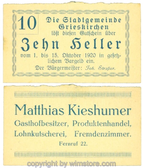 Grieskirchen, J00288II18, 10 Heller; 1-