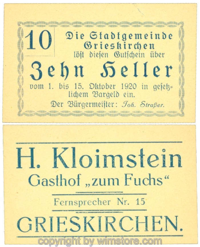 Grieskirchen, J00288II19, 10 Heller; 1-