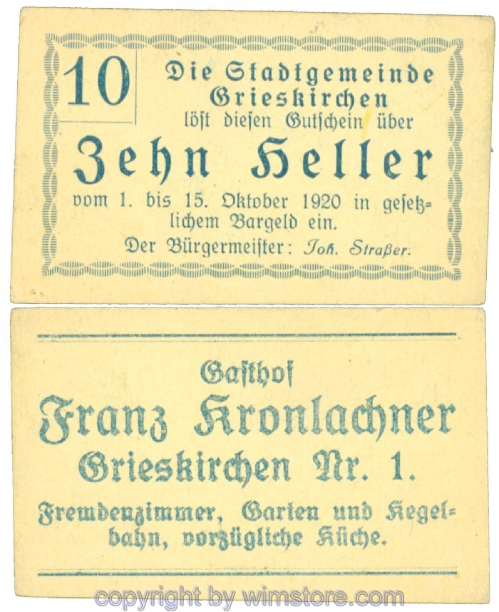 Grieskirchen, J00288II20, 10 Heller; 1