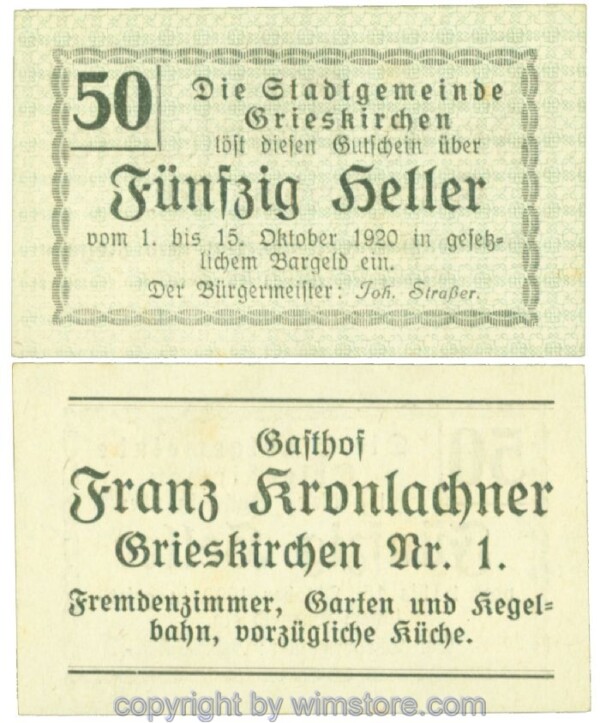 Grieskirchen, J00288II20, 50 Heller; 1