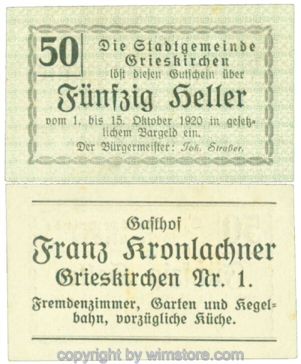 Grieskirchen, J00288II20, 50 Heller; 1-
