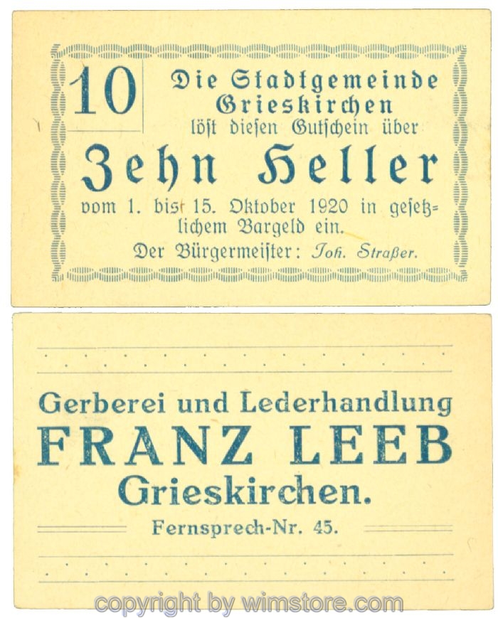 Grieskirchen, J00288II22, 10 Heller; 1