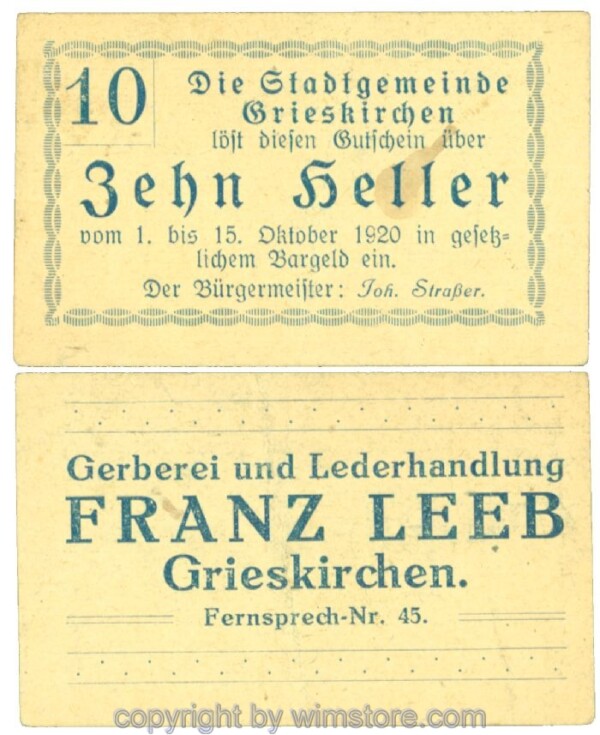 Grieskirchen, J00288II22, 10 Heller; 1-