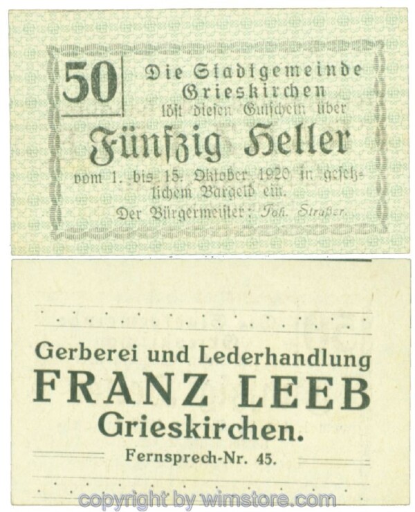Grieskirchen, J00288II22, 50 Heller; 1