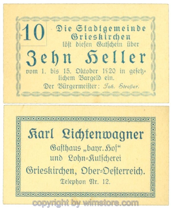 Grieskirchen, J00288II23, 10 Heller; 1