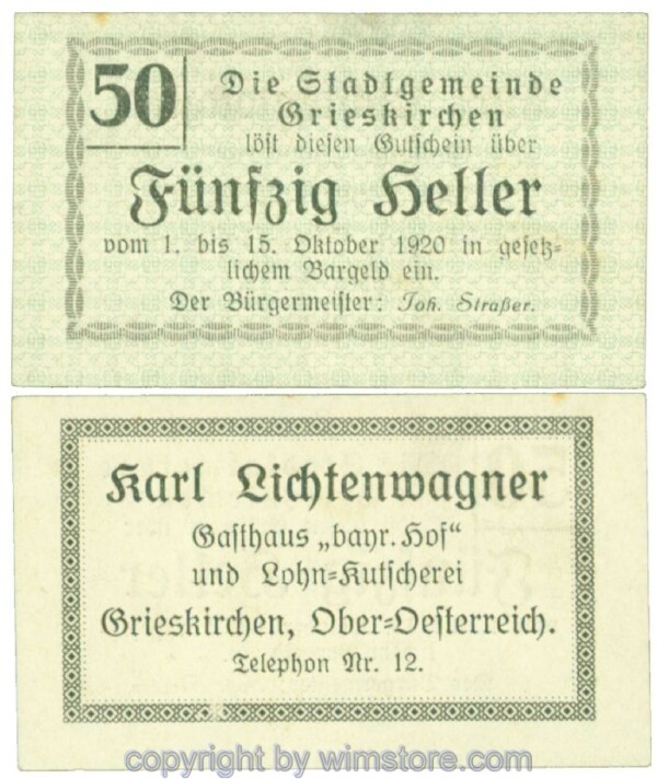 Grieskirchen, J00288II23, 50 Heller; 1-