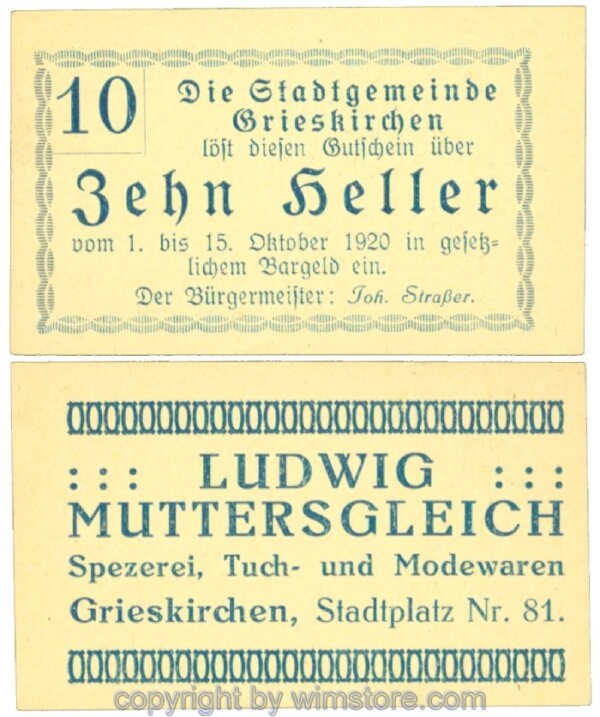Grieskirchen, J00288II24, 10 Heller; 1