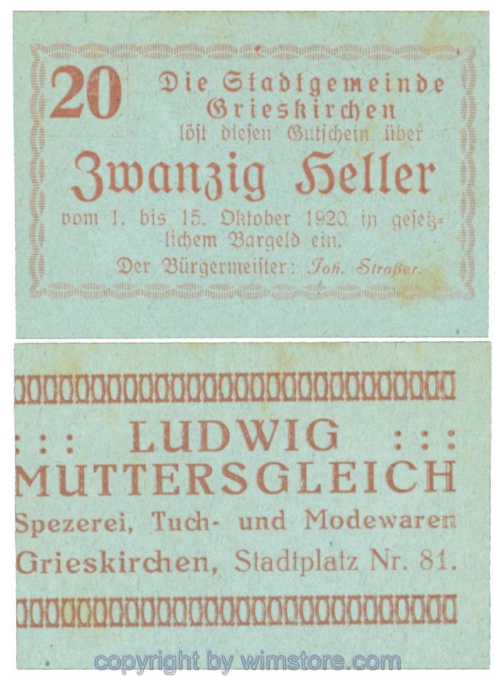 Grieskirchen, J00288II24, 20 Heller; 1-