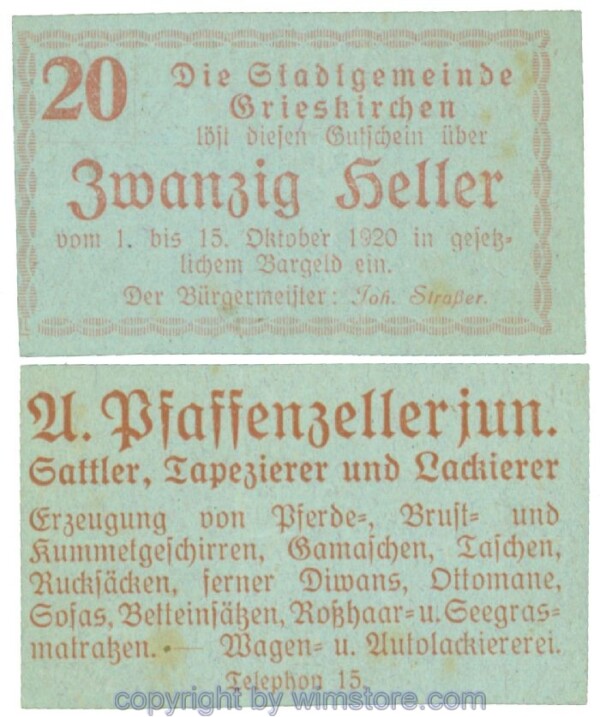 Grieskirchen, J00288II26, 10 Heller; 2