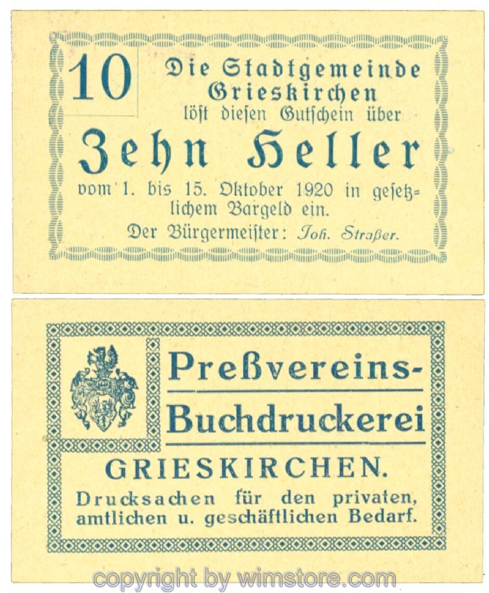Grieskirchen, J00288II28, 10 Heller; 1