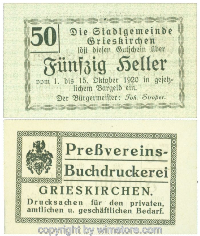 Grieskirchen, J00288II28, 50 Heller; 1