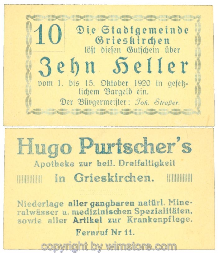 Grieskirchen, J00288II29, 10 Heller; 1