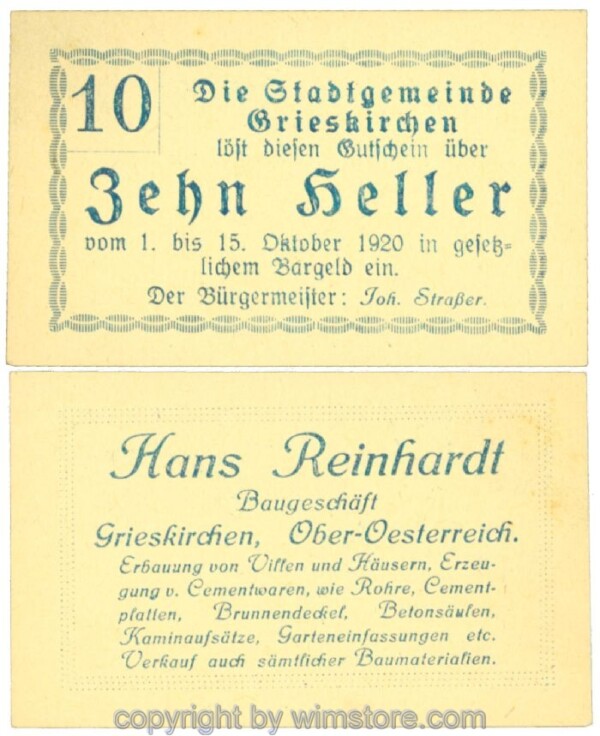 Grieskirchen, J00288II31, 10 Heller; 1