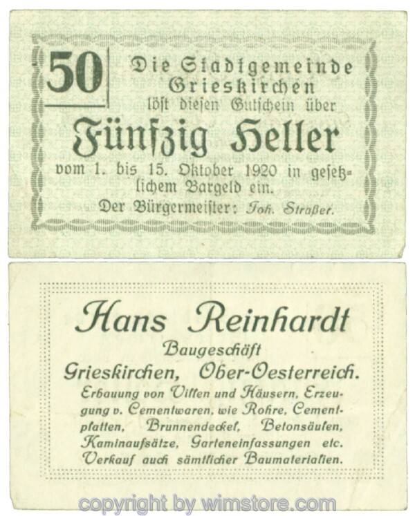 Grieskirchen, J00288II31, 50 Heller; 1-