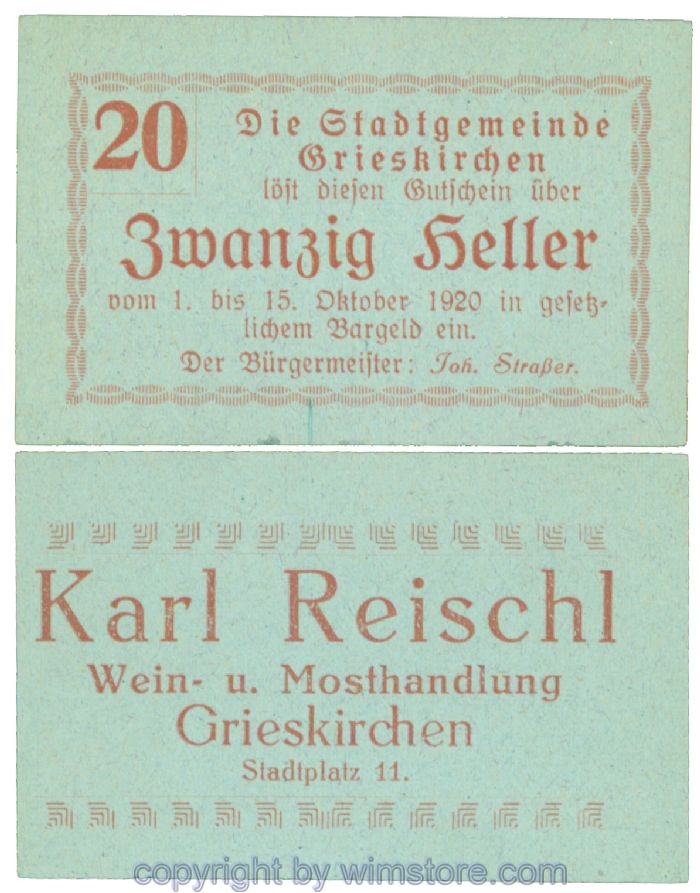 Grieskirchen, J00288II32, 20 Heller; 1